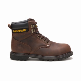 Caterpillar Second Shift Steel Toe Work Férfi Bakancs Sötét Barna, HU-A010